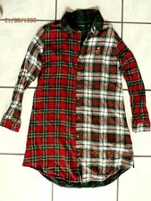 Ralph Lauren Plaid Patchwork Flannel Nightgown Sleep Shirt Small Monogram E147