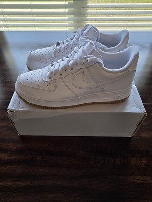 Nike Air Force 1 '07 Size 10.5 Low Top White/Gum Light Brown Men's Sneaker