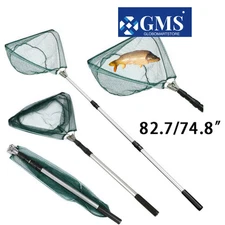 Telescopic Folding Aluminum Handle Fishing Landing Net 3 Section Extending Pole