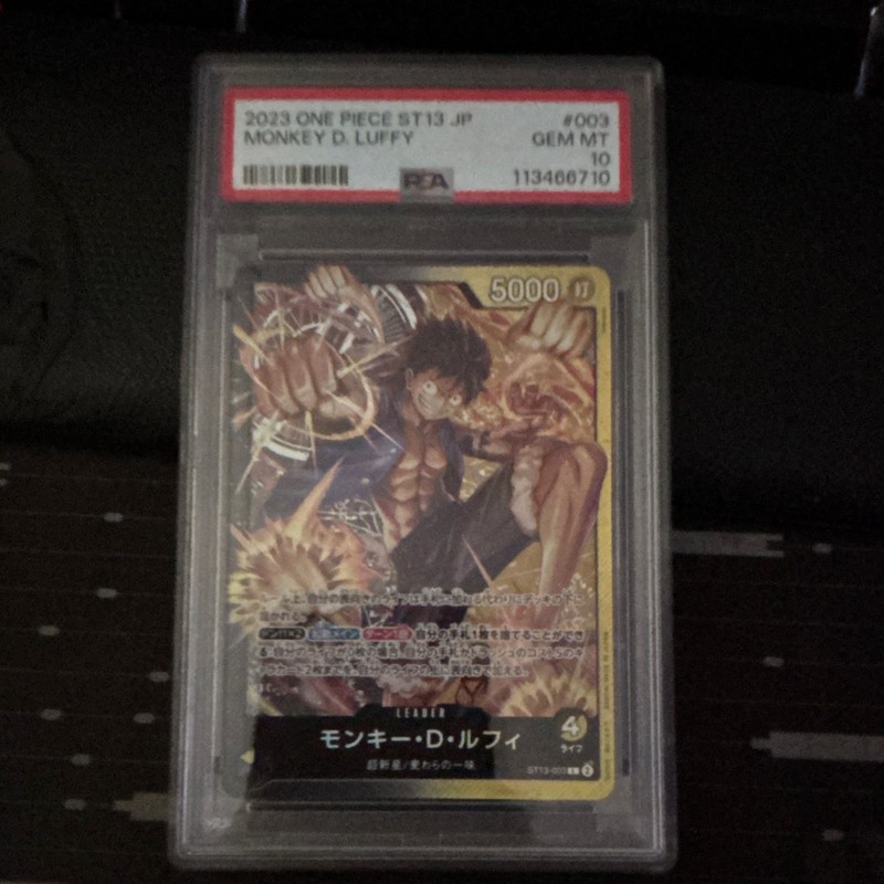 One Piece CCG Monkey D. Luffy Leader ST13-003 Foil JP PSA 10 GEM MT
