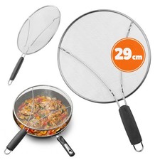 KADAX Pfannen Spritzschutz, Edelstahl Pfannenspritzschutz mit Netz, 29 cm