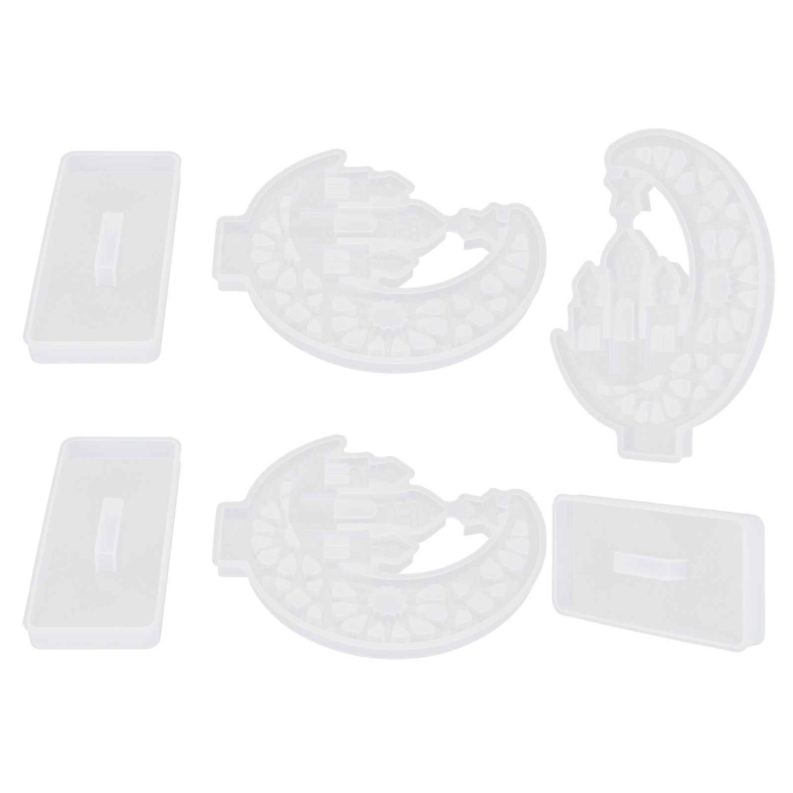 3 Set Epoxy Mold Resin Casting Moulds HandMade Silicone Crystal Castle Table