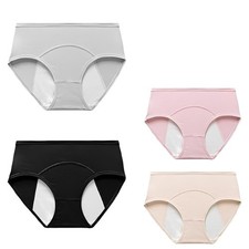 Set of 4 Menstrual Period Underwear Sz XL Panties for Women Mid Waist Cotton Po