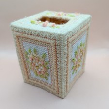 Handmade Needlepoint Plastic Canvas Tissue Bo...