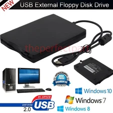 USB External Floppy Disk Drive 3.5" 1.44MB Reader for PC Laptop Mac Data Rescue