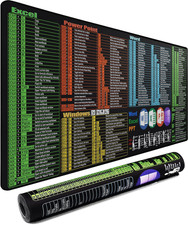 Excel Shortcuts Large Mouse Pad, 31.5 X 15.7 in Gaming Extended Mousepad with St