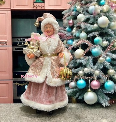 Windy Hill 18  Mrs. Santa Claus Christmas Pink Gold Dress Ornament Figurine New