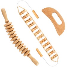 3 in 1 Wood Therapy Massage Tools Maderoterapia Kit Lymphatic Drainage Massag...