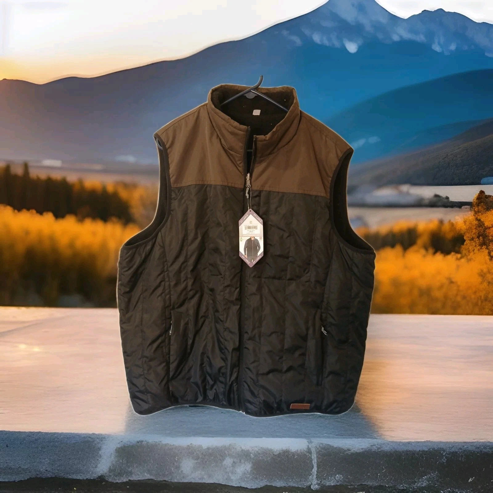 NWT FREE COUNTRY MEN'S ALPINE REVERSIBLE VEST SIZE XXL Jet Black