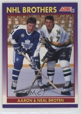 1991-92 Score American NHL Brothers Aaron Broten Neal Broten #307 sq1