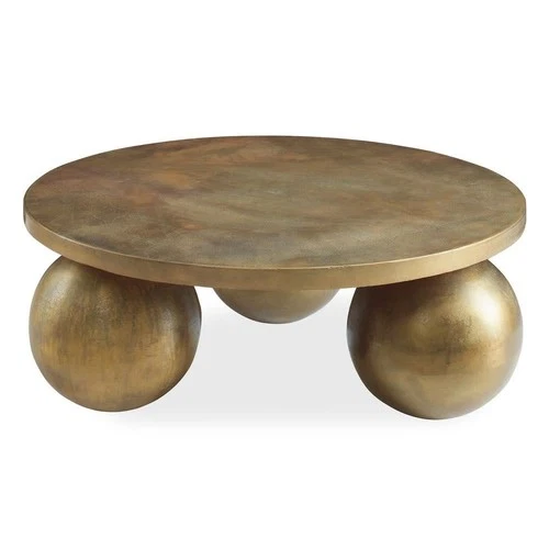 Uttermost 26000 Triplet 38" Diameter Aluminum Table - Oxidized Antique Brass - Picture 1 of 7