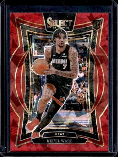 2024-25 Panini Select Kel'el Ware Concourse RC Red Cracked Ice Prizm #66 Heat