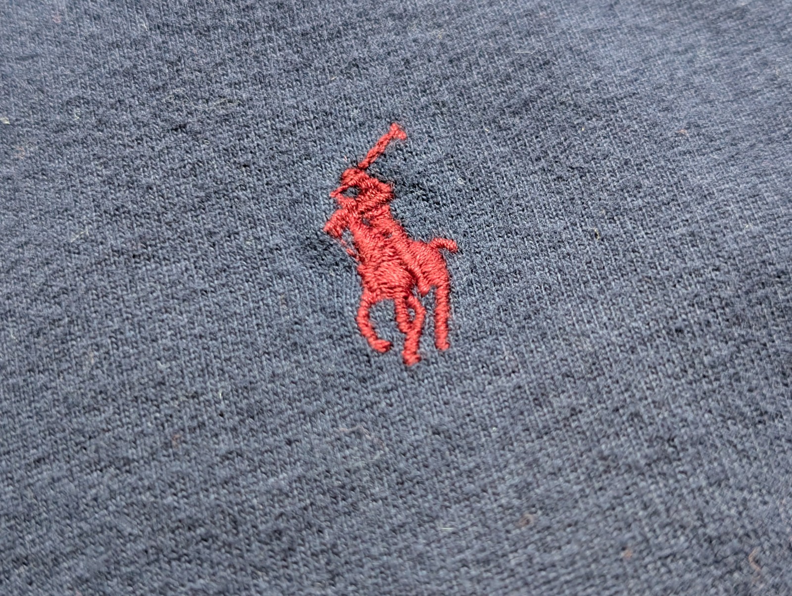 PONY Polo Golf Ralph Lauren Camicia Uomo Grande Blu Navy Finto Collo Manica Lunga Cotone