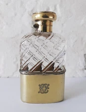 Asprey & Co Solid Silver Gilt Hip Flask - London 1909
