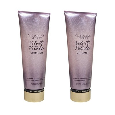 NEW 2 Victoria's Secret Velvet Petals Shimmer Fragrance Body Lotion 8 oz