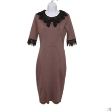 Lydia Bright Lace Collar bodycon sheath pencil Dress Size 12