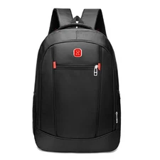 Black School Bag Business Waterproof Backpack Travel College Black