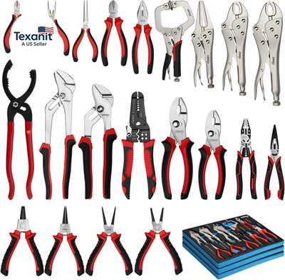 #ad #ad Pliers Set 21 Pieces Full Assortment of Plier with EVA Versatile Pliers Tool S $167.71