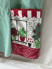Vintage 1950's Half Apron With Plants On Pockets