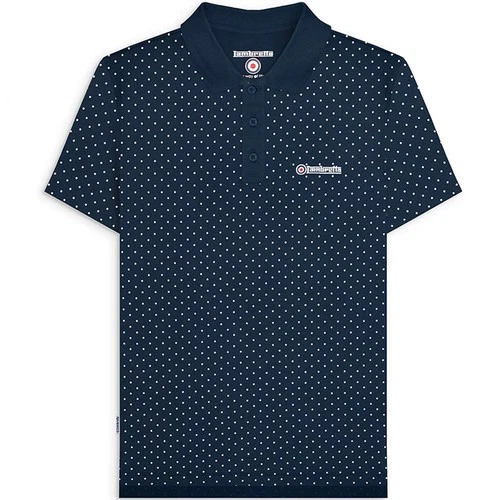 Lambretta Mens Polkadot Retro Short Sleeve Polo Shirt