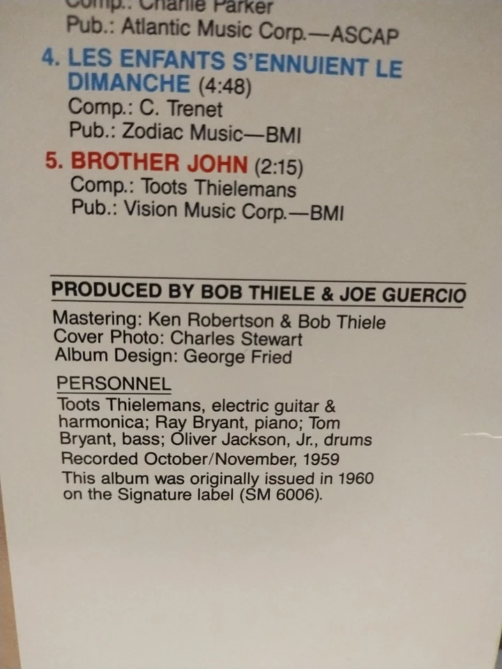 TOOTS THIELEMANS The Soul of EX DOCTOR JAZZ LP Ray Bryant RARE BLANK LABEL ERROR - Image 4 of 4