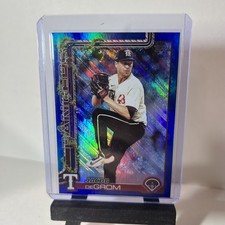 2025 Topps Holiday Texas Rangers Jacob DeGrom Blue Glitter Parallel