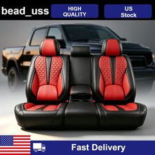 Blk Leather Car Seat Covers Full Set Cushion For Dodge Ram 1500 2500 3500 Truck Blk Leather Car Seat Covers Full Set Cushion For Dodge Ram 1500 2500 3500 Truck