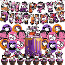 30Pcs Halloween Birthday Party Decorations Set -Happy Birthday Banner, Balloons,