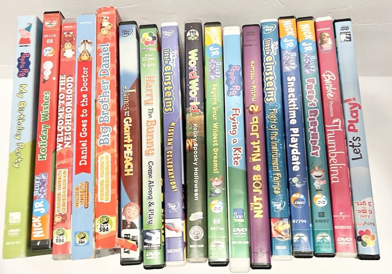 Kids DVD Lot 17 DVDs Peppa Daniel Tiger Blue’s Room Barbie Untested SCRATCHED