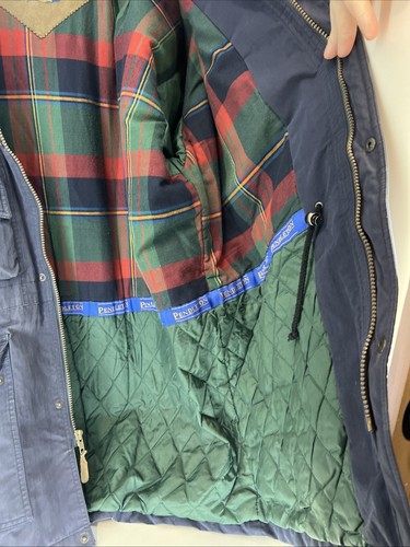 Pendleton Mens Duck Canvas Navy Jacket Lined Leather Collar Size L Thinsulate - Picture 6 of 6