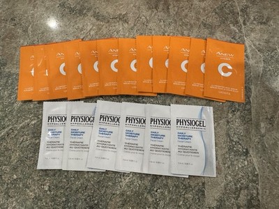 Avon Anew Vit C Body Serum & Physiogel Facial Cream Samples Lot Of 18 Exp 23/24