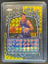 2025-26 Topps Chrome John Stockton Signature Style Geometric Gold Auto #50/50