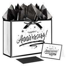 Extra Large Happy Anniversary Gift Bag With Tissue Paper Card 17 Inch Star