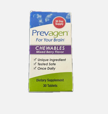Prevagen Regular Strength Chewables Mixed Berry, 10 mg for Brain 30 Tabs NEW