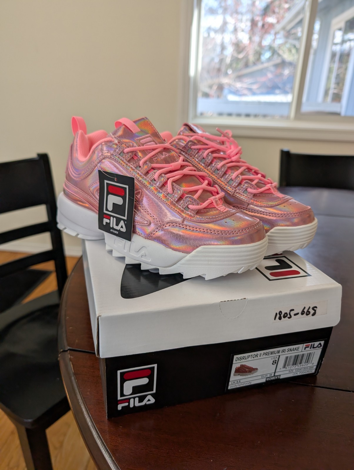 FILA Disruptor II Premium IRI Snake Pink Snake Pattern Women