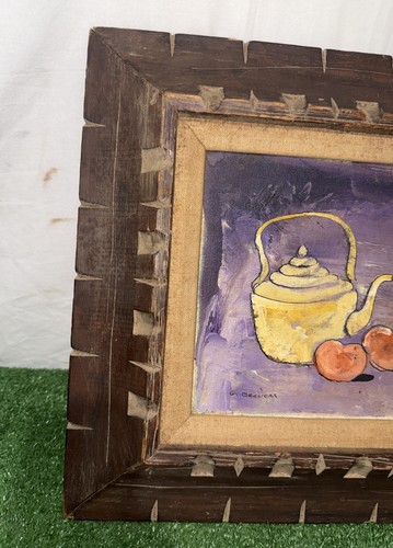 G. Broliers Original Painting Of Kettle,Mug ,Vase And Two apple - Picture 2 of 14