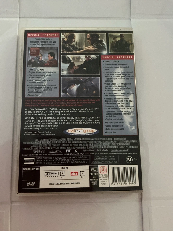 Terminator 3: Rise of the Machines (2-Disc DVD 2003) T7- Region 4 - Free Postage - Image 2 of 3