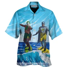 Dc Batman And Joker Surfing Hawaiian Shirt