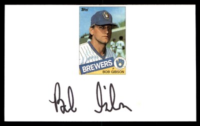 Bob Gibson Baseball Index Card Signed Auto Autograph (no COA) *e1