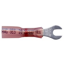 Heat Shrink Crimp Long Neck Spade Terminal 22-18 Gauge 6 Stud - USA - 10 Pack