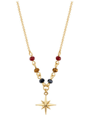 Unwritten Captain Marvel Star Pendant Necklace Gold-Tone Sterling Silver New