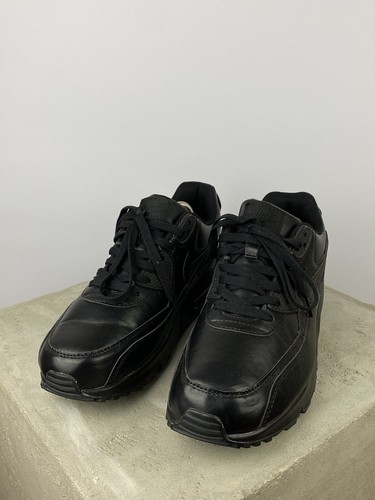 Nike Air Max 90 Herren Selten Leder Triple Schwarz Sportschuhe Gr. 45 / US 11 - Bild 4 von 10