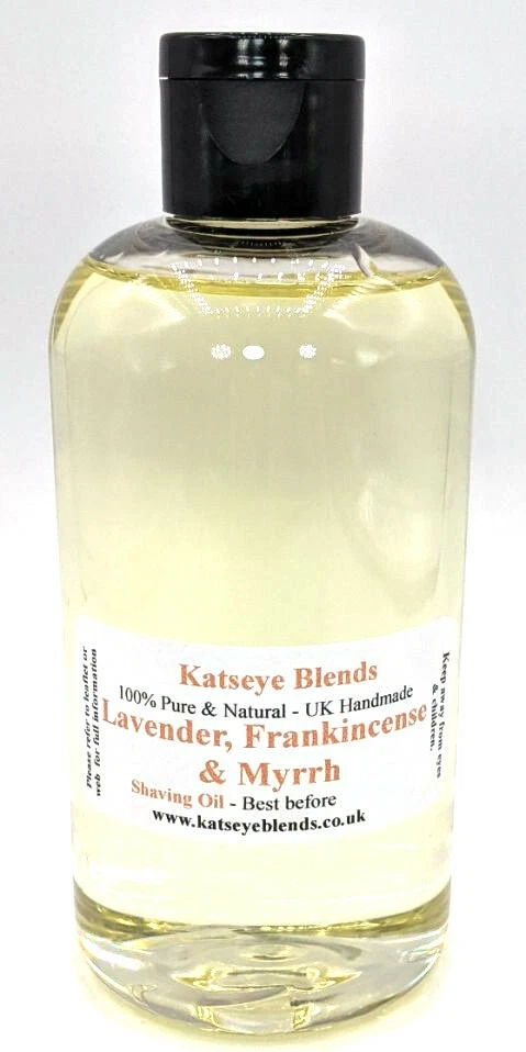 KATSEYE BLENDS Natural Shaving oil x 250ml with Lavender, Frankincense, Myrrh in Grapeseed oil