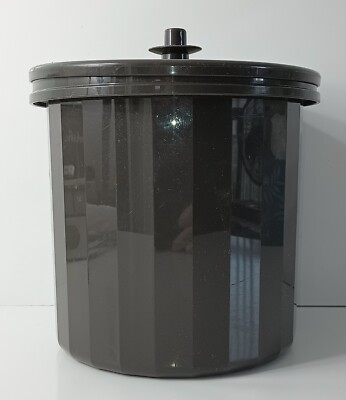 Vintage Tupperware Ice Bucket Set Style 1683 1684 Dark Mocha Brown 3 Piece