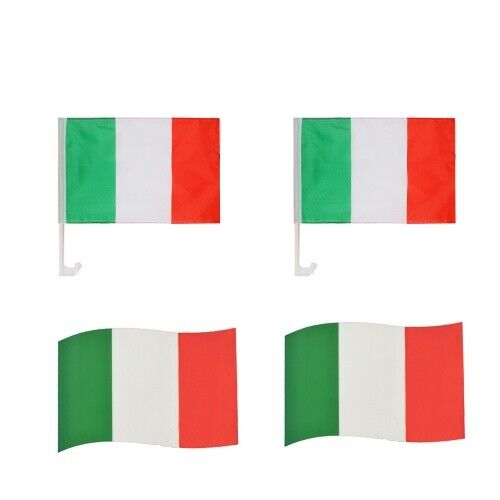 Sonia Originelli Fanpaket fürs Auto EM "Italien" Italy Fußball Flaggen 3D Magne  - Picture 1 of 1