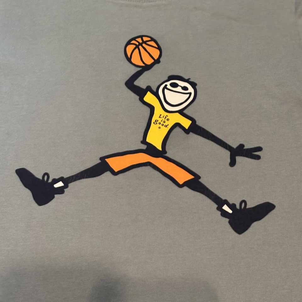 Camiseta trituradora de baloncesto Small Life Is Good para niños AZUL GUC algodón Foto 2 de 4