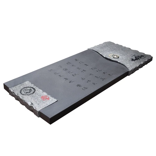 Courtyard Tea Table Weighted Stone Tea Tray Hand Carved Black Stone Tea Boat - Picture 1 of 18