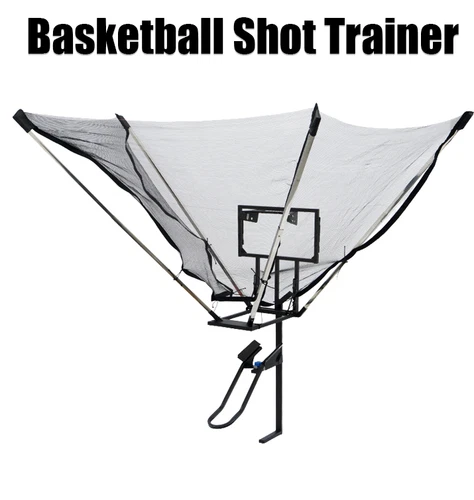 Basketball Shot Trainer Rebounder Net with Return System Portable Shot Net