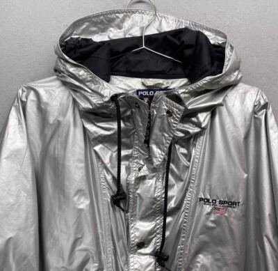 Vintage 90's Polo Sport Metallic Silver Jacket 100