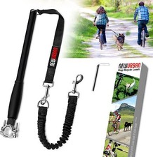 Dog Bike Leash - Easy Installation Removal - Black and Black Handle